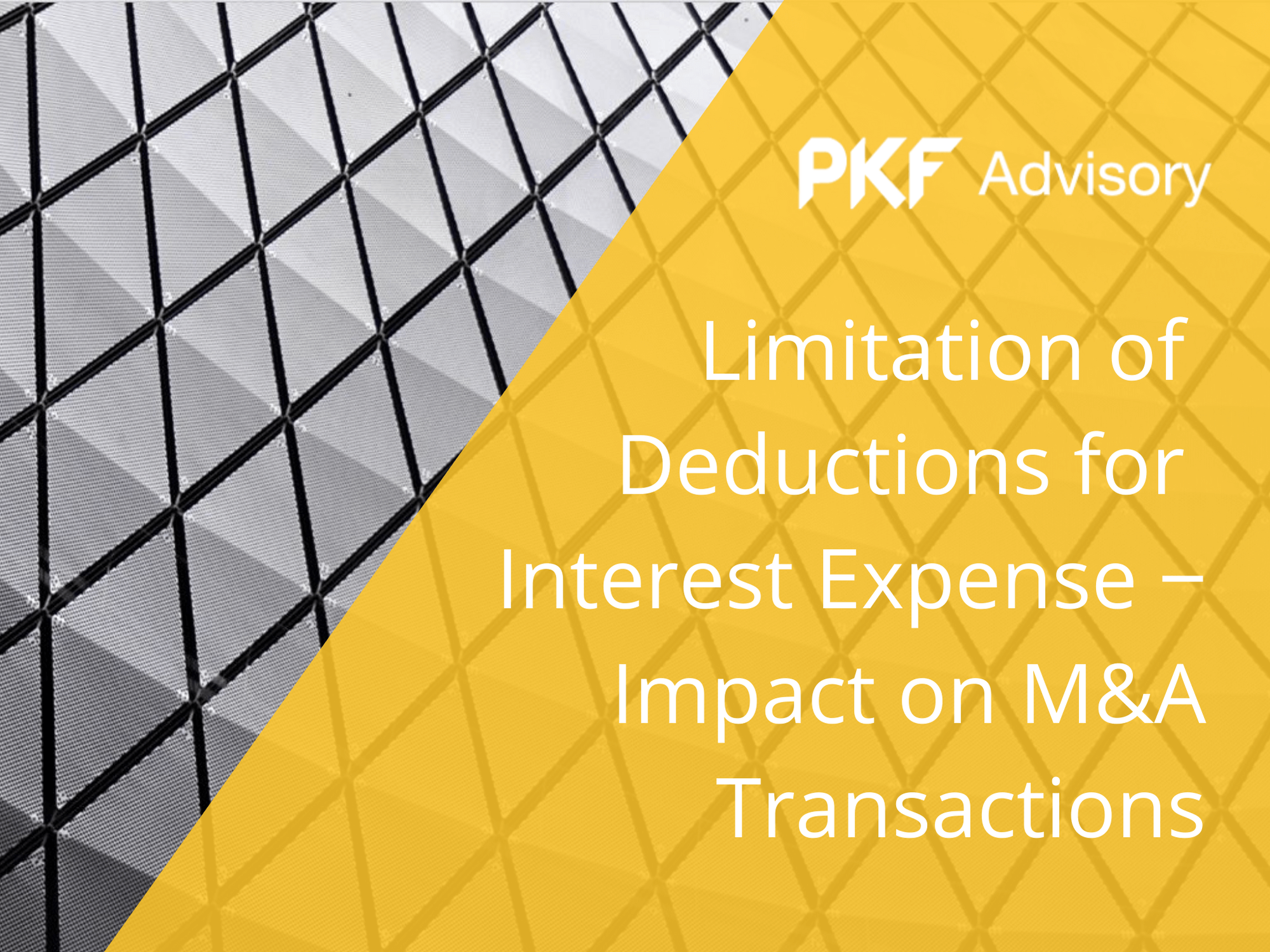 Limitation of Deductions for Interest Expense ‒ Impact on M&A Transactions